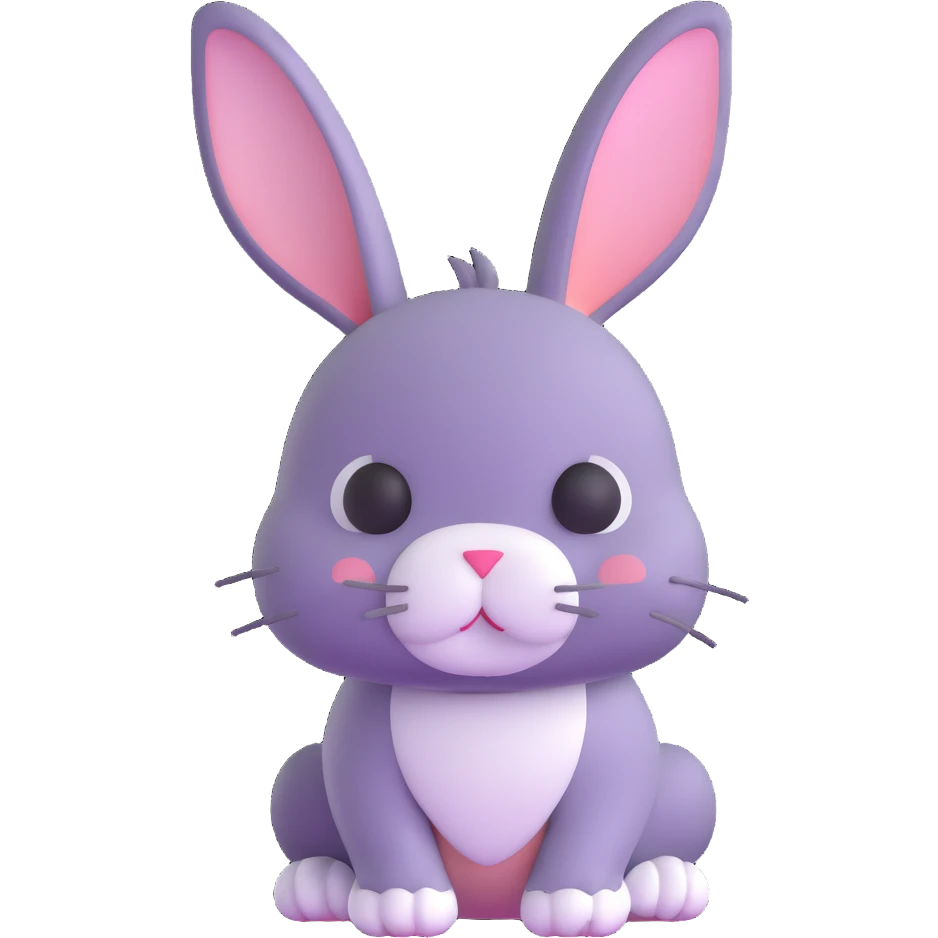 cute pink bunny emoji