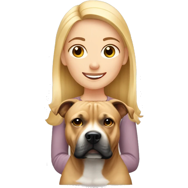 Blonde girl with Staffordshire terrier  emoji
