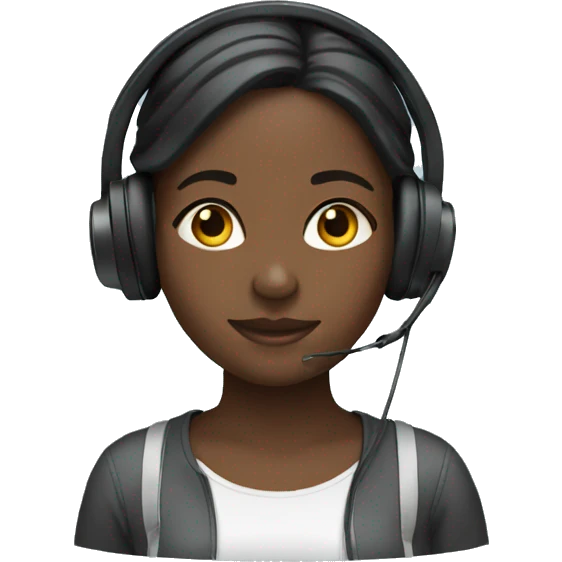 Black girl with headset  emoji