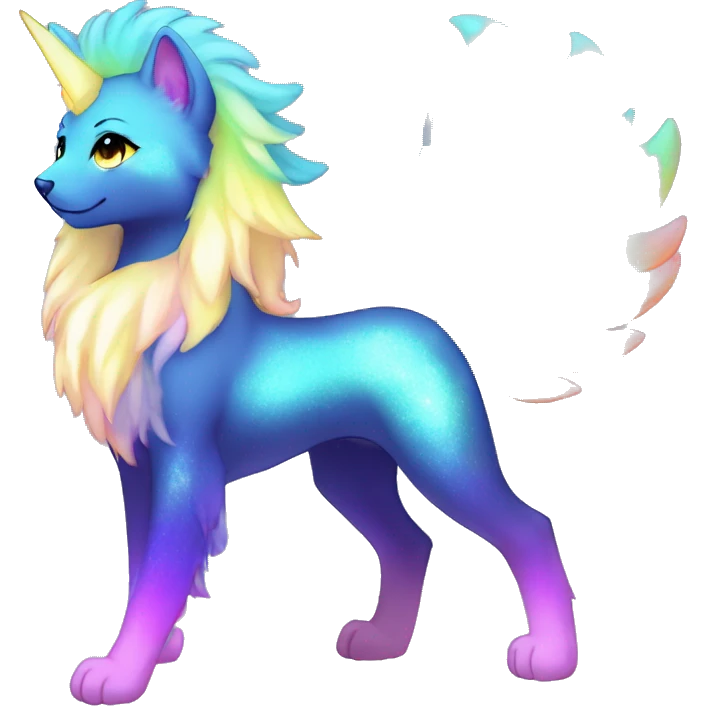 Shiny Sparkly Colorful Fluffy beautiful Mane Kawaii Ethereal Anthro Sona Nebula-Crystal-Fakemon emoji