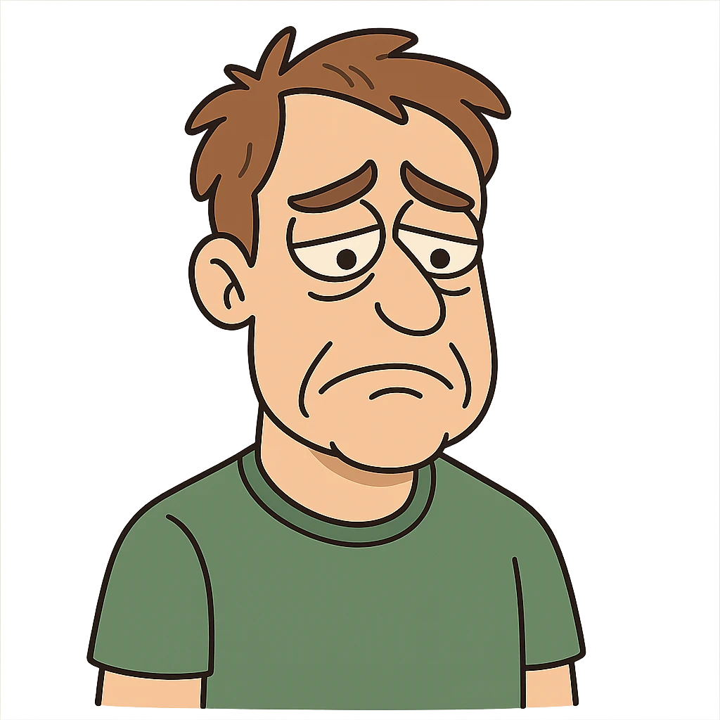 sad face in flat toon style emoji