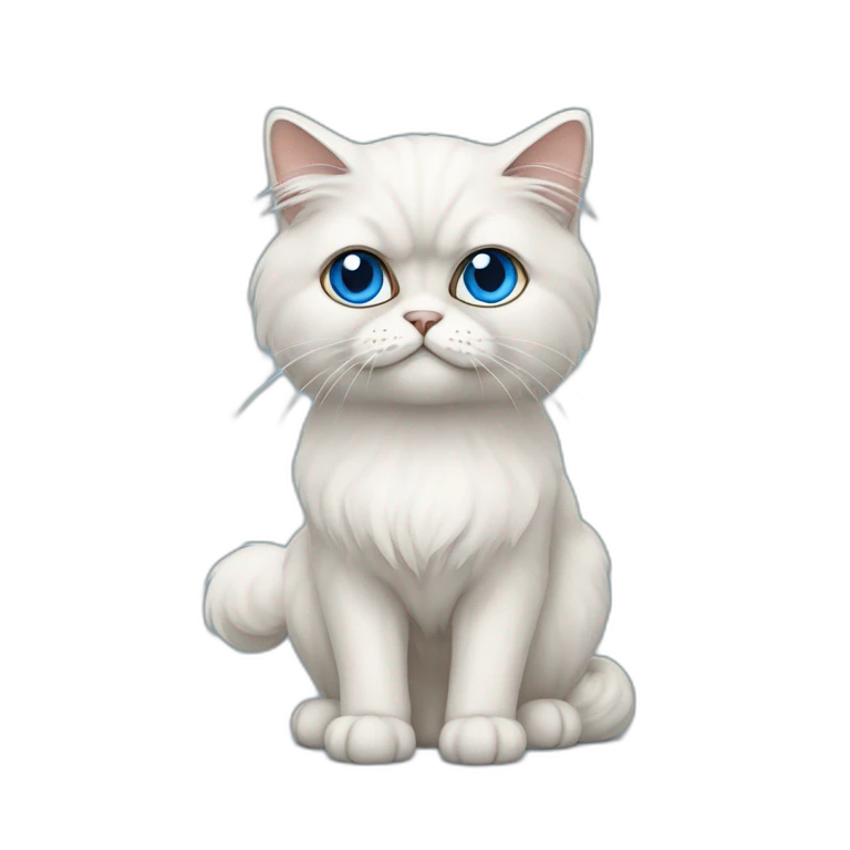 Persian cat with blue eyes emoji