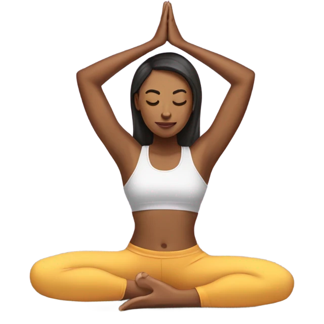 Chica haciendo yoga emoji