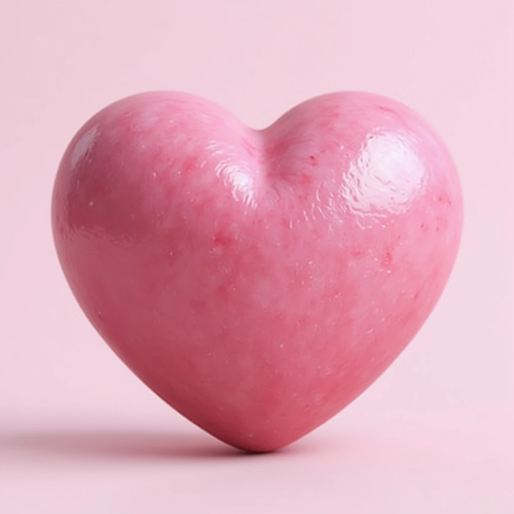realistic pink candy heart, photorealistic style emoji