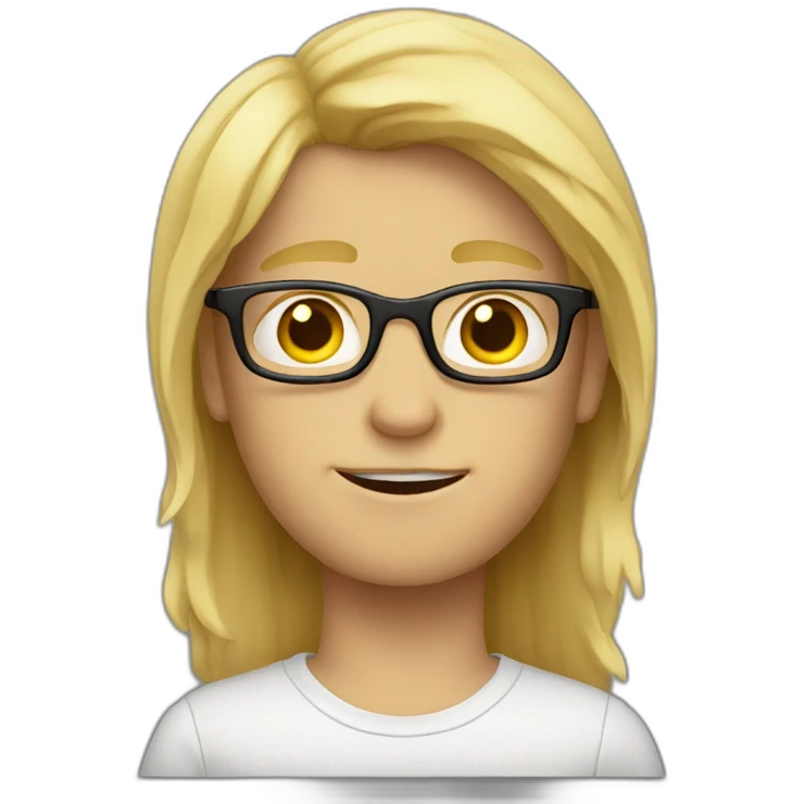 Boy With blond hair and glasses emoji