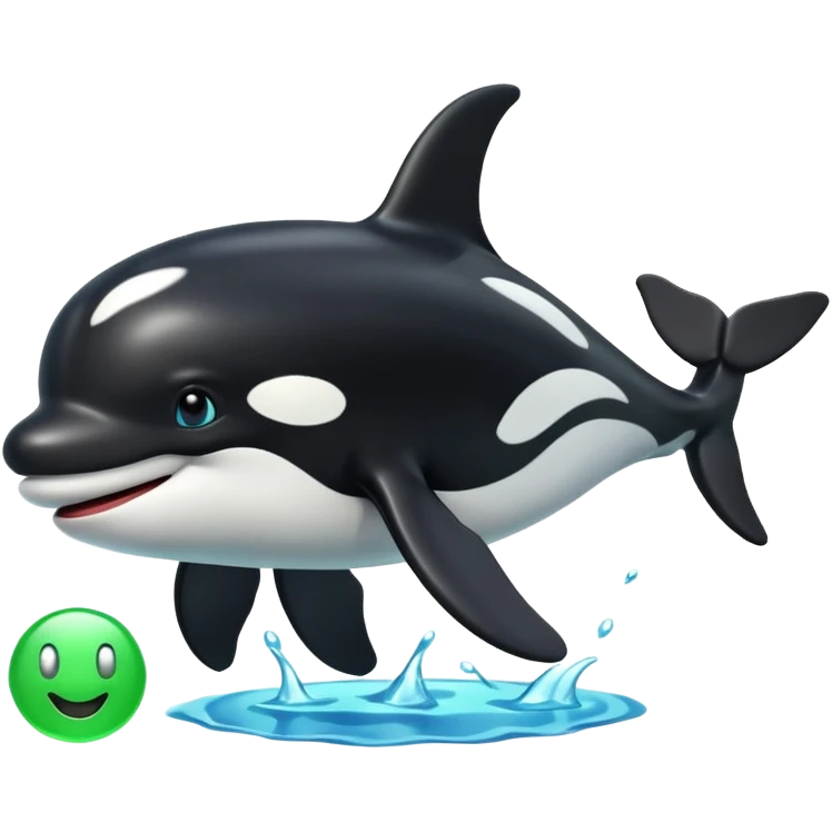 3d Cartoon orca with a green tick next to it emoji