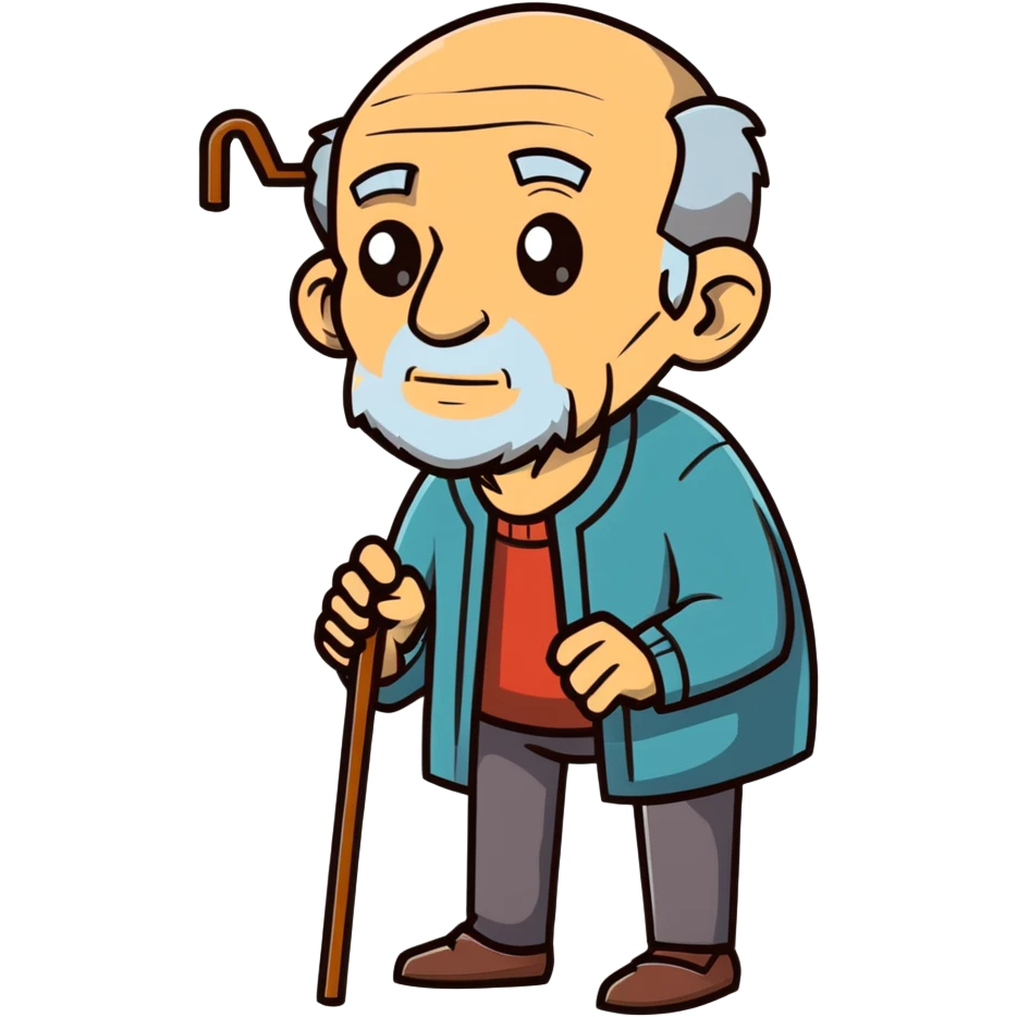 elderly man with cane emoji
