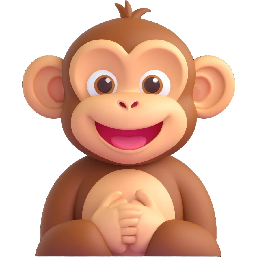 a cute monkey smiling emoji
