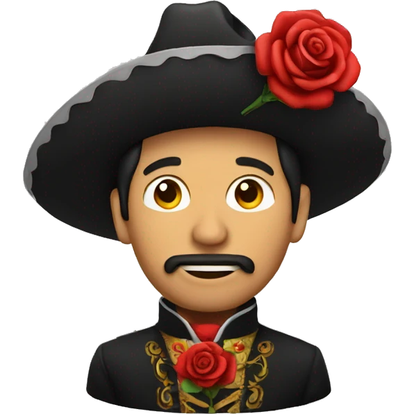 mariachi man with rose in his mouth emoji