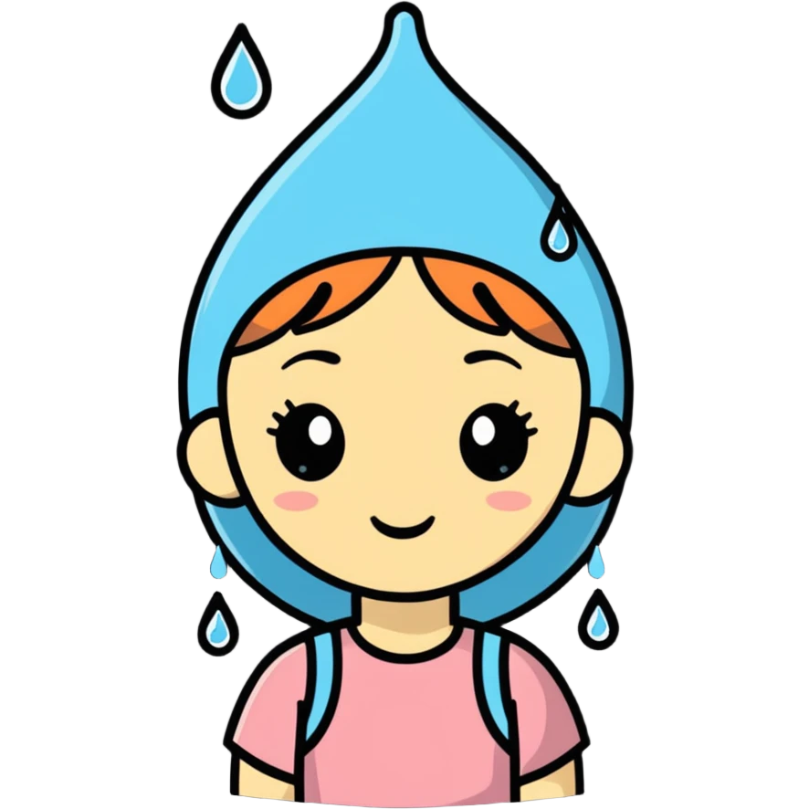 girl with water drops over her head emoji