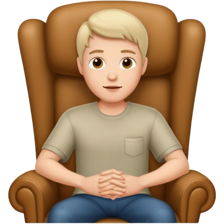 Guy in a chair asking emoji