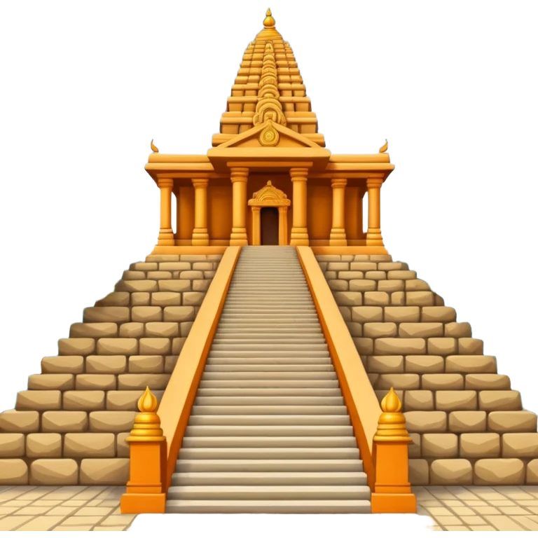 Ayyappa temple with 18 steps emoji