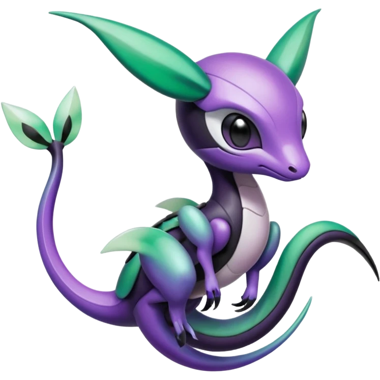 Violet-purple-black-white-gradients Meloetta-Rayquaza-Chatot-Pokémon-Fakémon-creature emoji