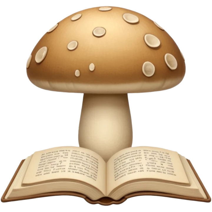 Cozy aesthetic beige mushroom and book emoji