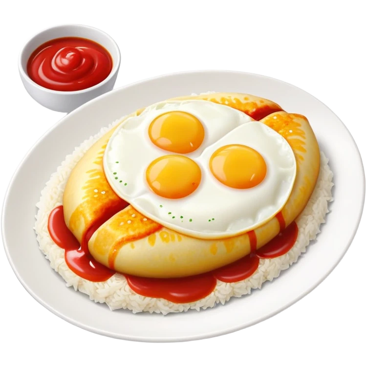 Japanese omurice dish with ketchup on top emoji