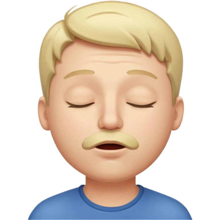 A male with closed eyes but the mouth is whistling emoji