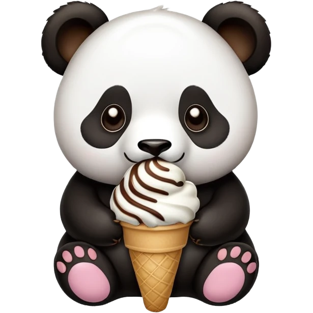 Panda eating ice cream emoji