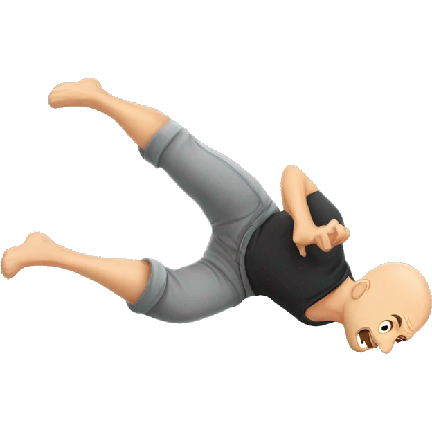bald man doing backflip emoji