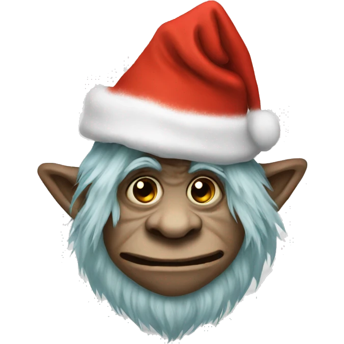 Troll wearing a Xmas hat emoji