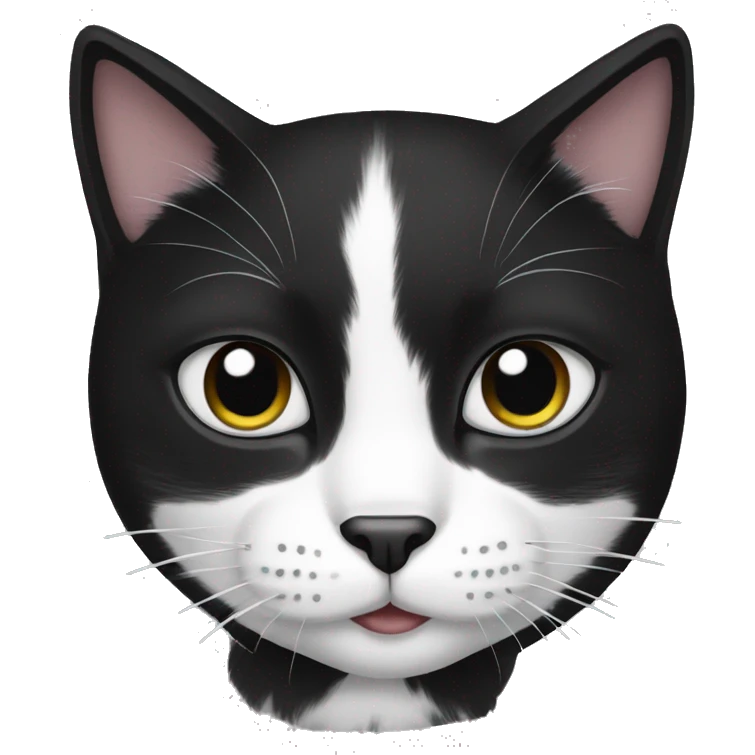 black and white cat emoji