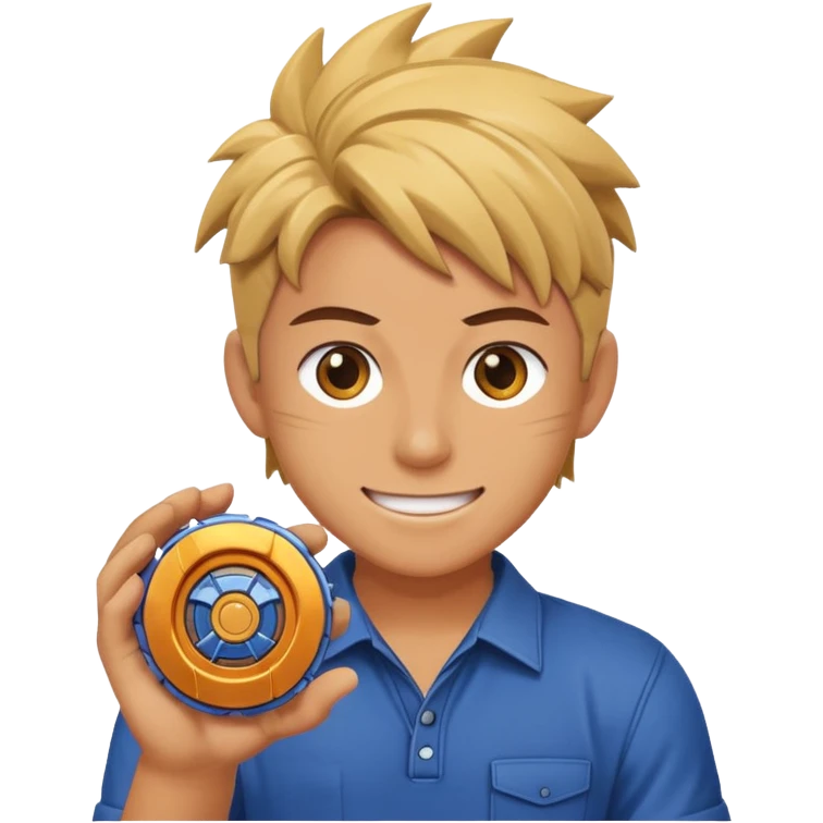 Beyblade with cool player emoji