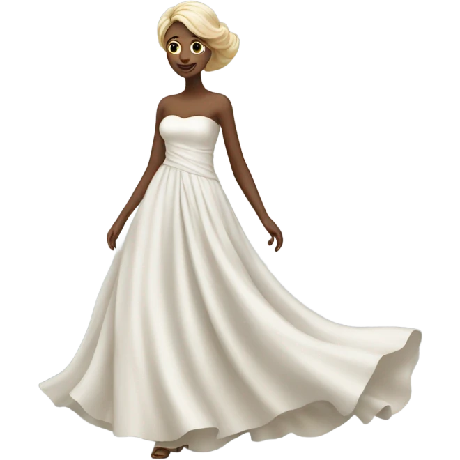 Beautiful long white dress  emoji