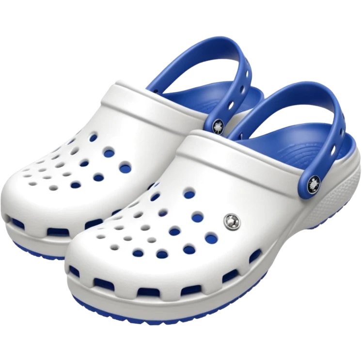 Pure white Crocs clogs, all-white straps and sole, no blue or other colors, matte white material, ventilation holes, dark background, realistic product photo, monochrome white only, no logos. complete white emoji