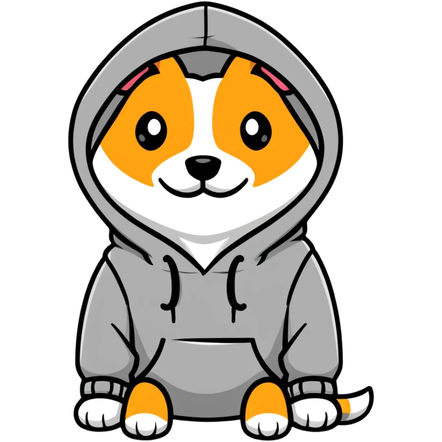 Dog wearing a hoodie emoji