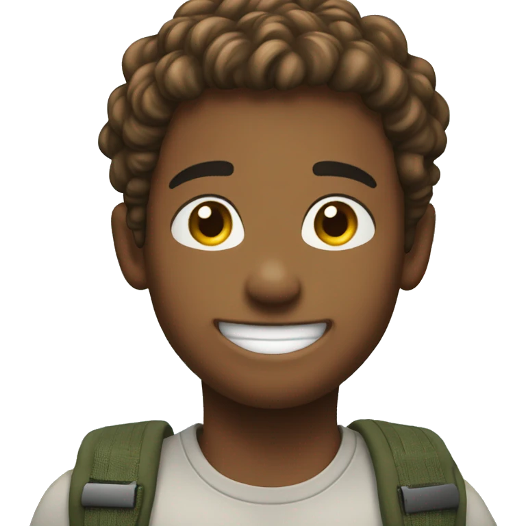 smiling hair boys in outdoor setting emoji