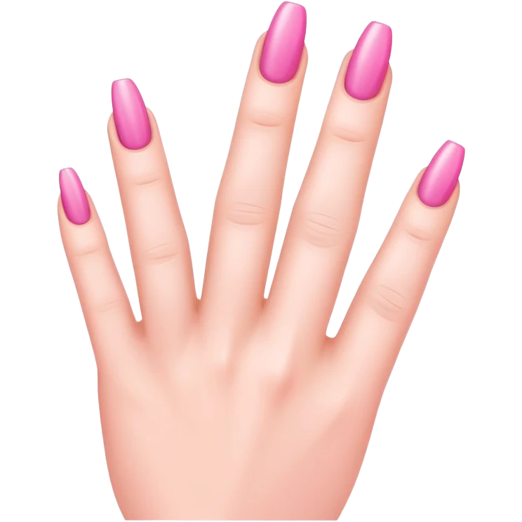 Pink acrylic on middle finger  emoji