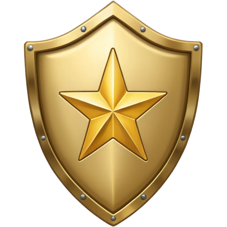 a shield with a star in it emoji