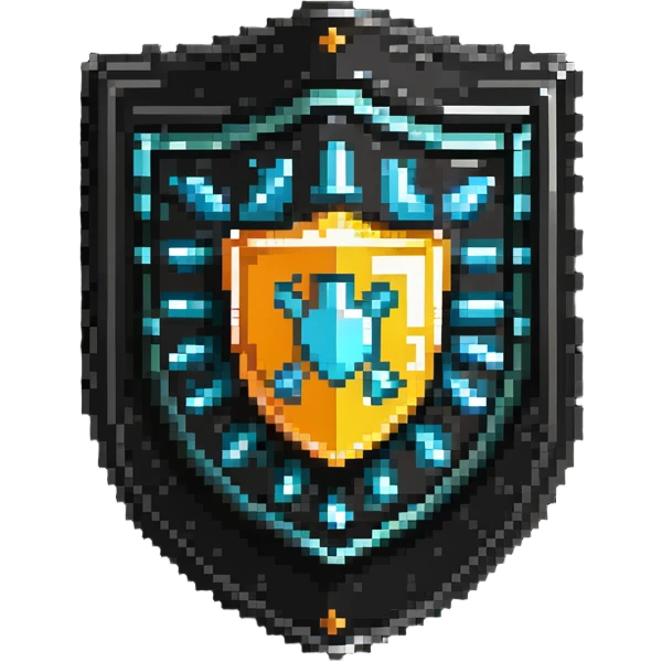 IT Help Desk shield-shaped badge with tech symbols emoji