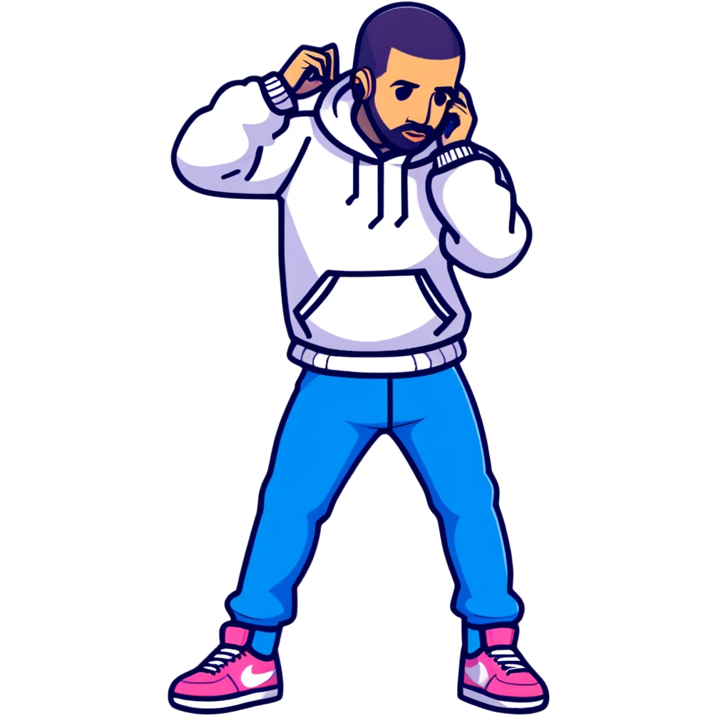 Drake doing the Hotline Bling dance pose emoji