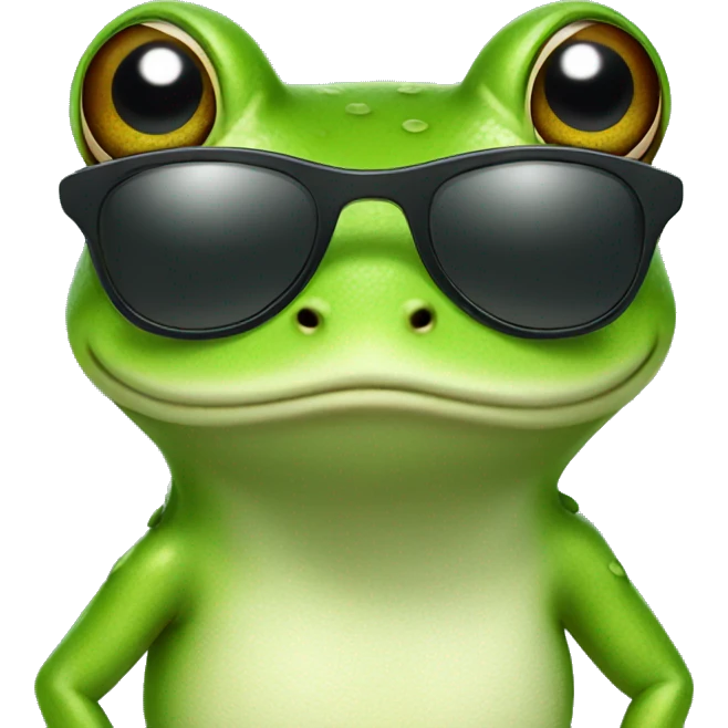 Frog with sunglasses  emoji