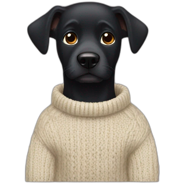 black dog in a sweater emoji