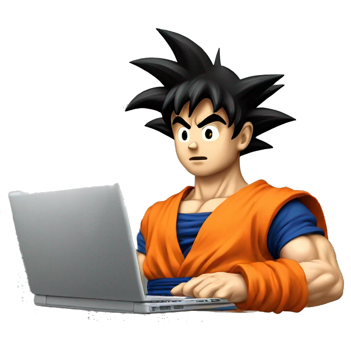 goku coding on laptop emoji