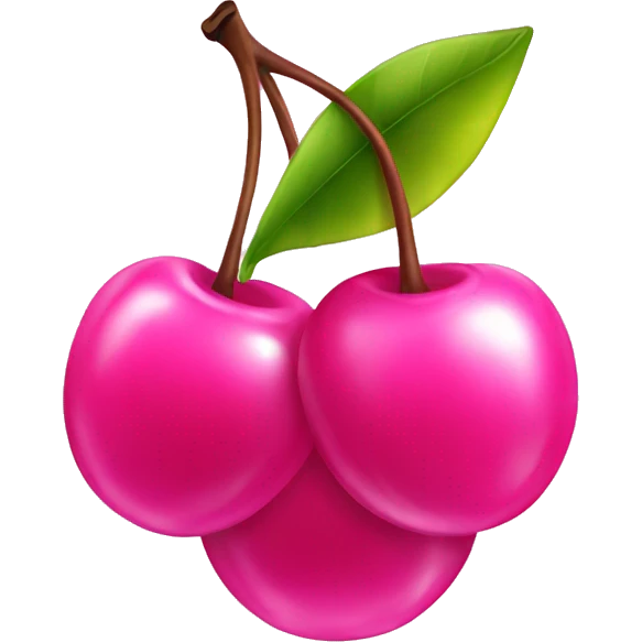 pink shiny cherry emoji