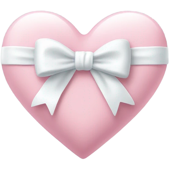 Pastel pink heart with white bow emoji