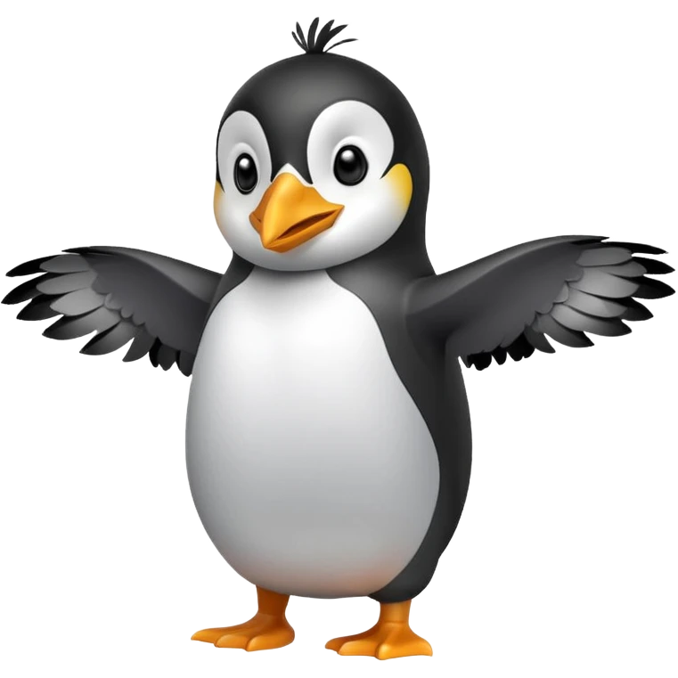 Gloria the penguin from Happy Feet, cheerful and dancing emoji