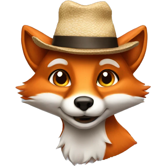 Fox wearing hat emoji