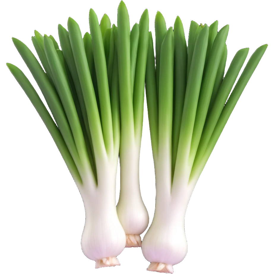 chopped green onions, clean, minimal, cute, well-lit, soft shadow, white background emoji