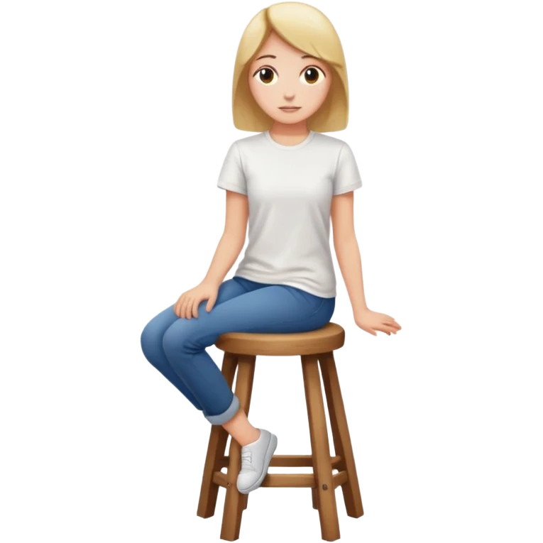 a person sitting on stool backs turned emoji