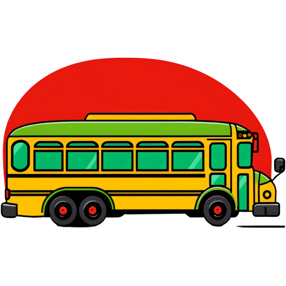 green school bus facing right emoji