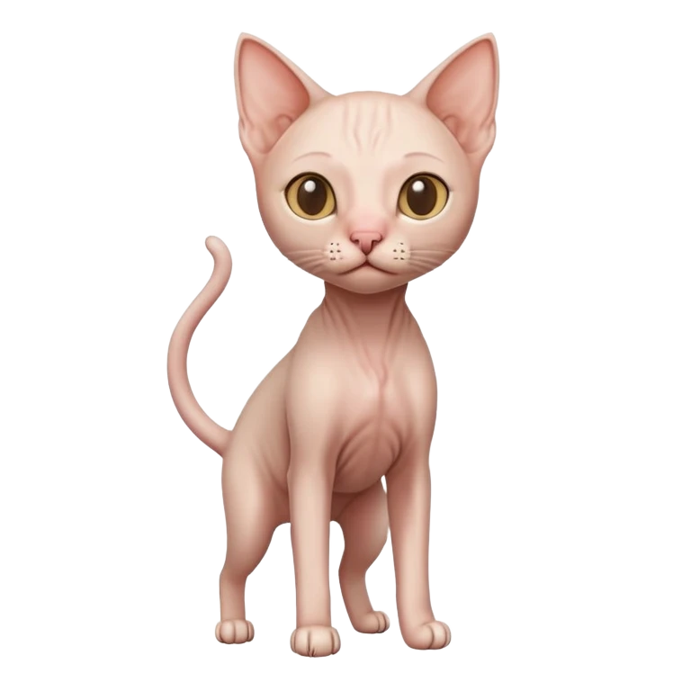 hairless cat full body standing emoji