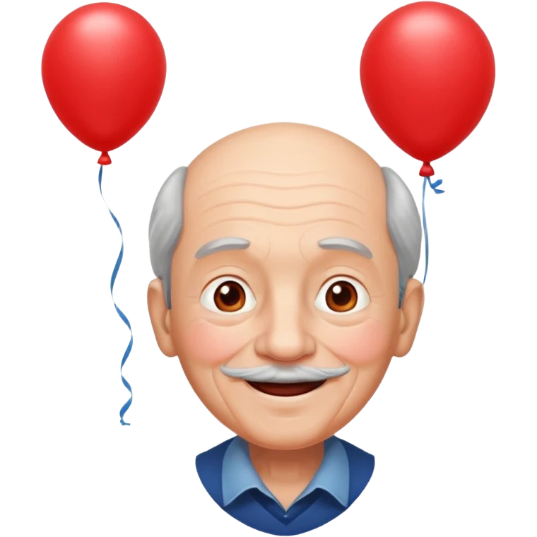 Grandpa floating with balloon emoji