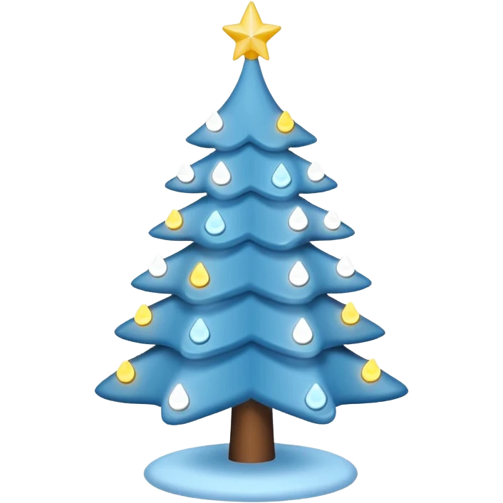 light blue Christmas tree with lights emoji