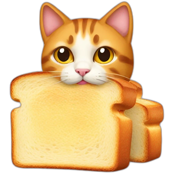 a cat with a buttered toast on its back emoji