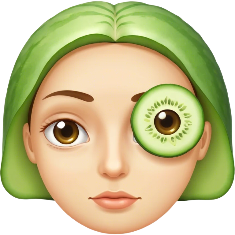 spa day with cucumber on the eye emoji