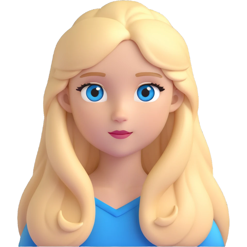beautiful blond girl with long hair and blue eyes emoji