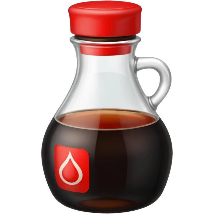 dark soy sauce bottle with red cap. emoji
